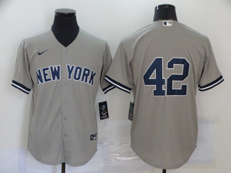Men New York Yankees #42 No Name Grey Game 2020 Nike MLB Jerseys->tennessee titans->NFL Jersey
